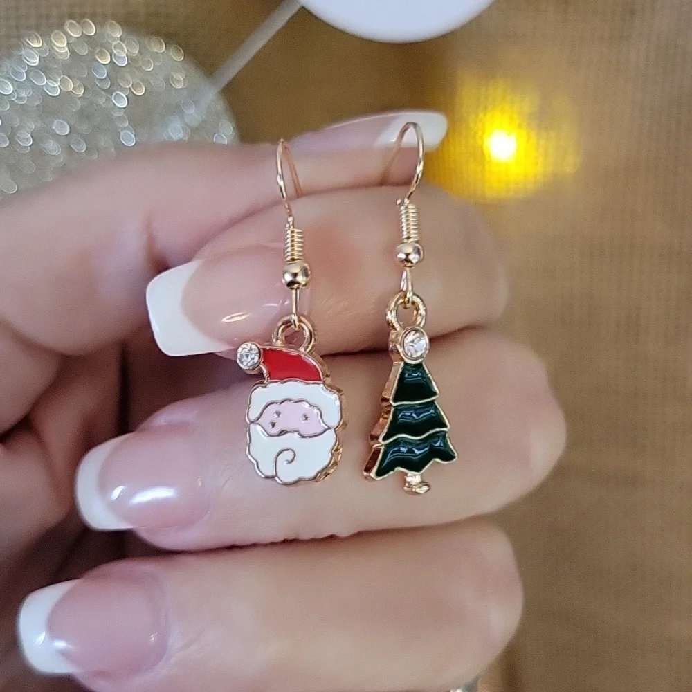 TINY CHRISTMAS CHARM EARRINGS